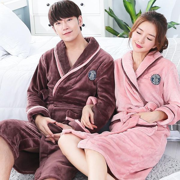 fzslcyiyi winter warm flannel lovers robe kimono bathrobe nightgown thick warm long sleeve sleepwear bath robe, Black;brown
fzslcyiyi winter warm flannel lovers robe kimono bathrobe nightgown thick warm long sleeve sleepwear bath robe, Black;brown