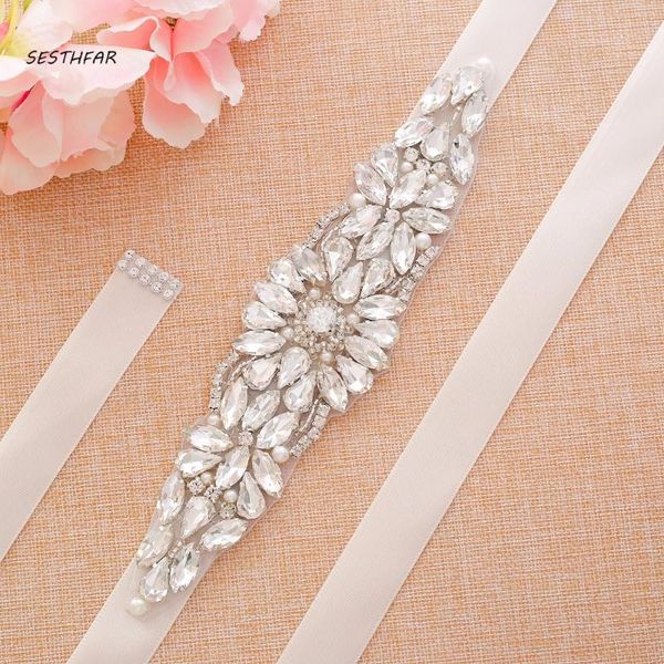 wedding sashes sesthfar silver crystal belt with pearls rhinestones ribbons bridal sash for party gown, White
wedding sashes sesthfar silver crystal belt with pearls rhinestones ribbons bridal sash for party gown, White