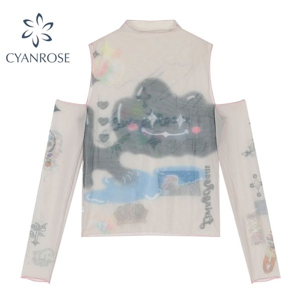 off shoulder mesh tees hand-painted streetwear slim bodycon t shirt female long sleeve chic elastic party ins 210720, White
off shoulder mesh tees hand-painted streetwear slim bodycon t shirt female long sleeve chic elastic party ins 210720, White