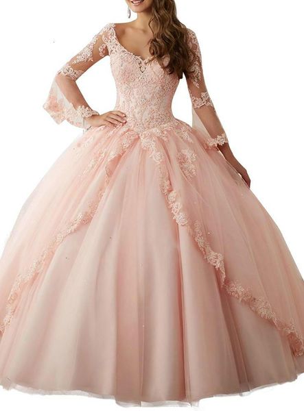 party dresses good quality appliqued beaded puffy plus big size light pink customized long sleeve ball gown quinceanera, White;black
party dresses good quality appliqued beaded puffy plus big size light pink customized long sleeve ball gown quinceanera, White;black