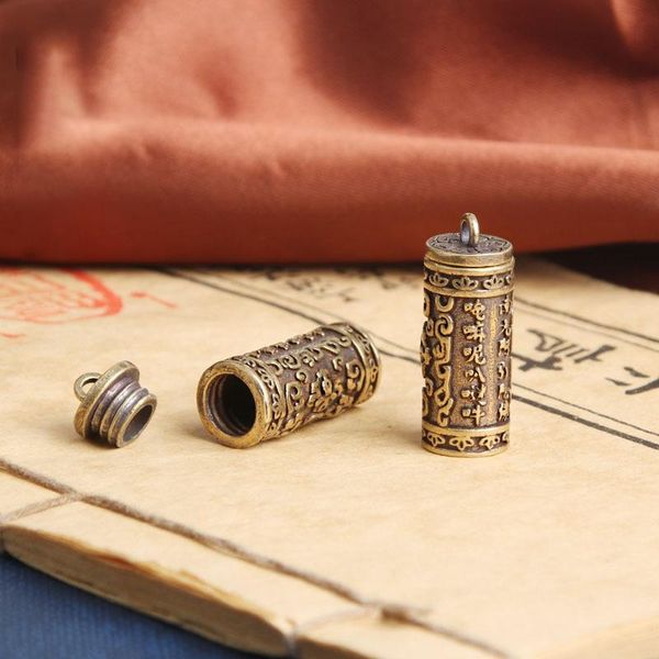 keychains 1pcs hollow brass buddha sutra cylinder pendant keychain necklace jewelry box container bottle, Silver
keychains 1pcs hollow brass buddha sutra cylinder pendant keychain necklace jewelry box container bottle, Silver