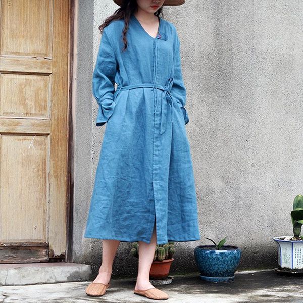 fairynatural v-neck long sleeve ladies embroidery bandage dresses 2021 autumn spring women original retro linen robes dress casual, Black;gray
fairynatural v-neck long sleeve ladies embroidery bandage dresses 2021 autumn spring women original retro linen robes dress casual, Black;gray