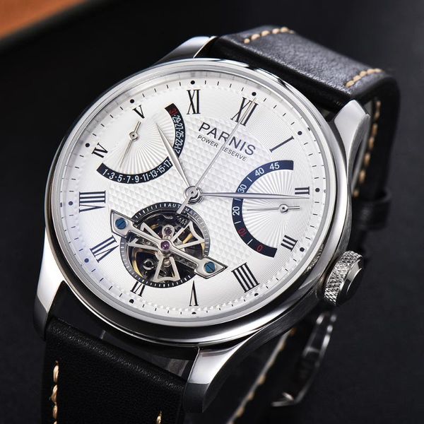 wristwatches 43mm white/dark blue dial date power reserve automatic men's watch brown leather strap top, Slivery;brown
wristwatches 43mm white/dark blue dial date power reserve automatic men's watch brown leather strap top, Slivery;brown