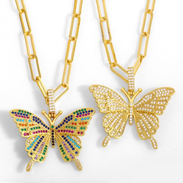 flola gold curb link chain butterfly necklace for women micro pave big pendant necklace collar cz stone punk jewelry gift nket51, Silver
flola gold curb link chain butterfly necklace for women micro pave big pendant necklace collar cz stone punk jewelry gift nket51, Silver