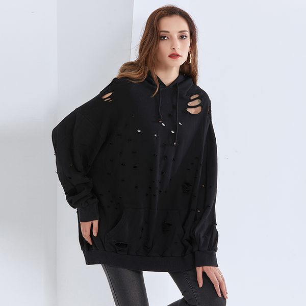 Hollow Out High Street Sweatshirt For Women Hooded Collar Long Sleeve Casual Black Sweatshirts Female Fashionable
Hollow Out High Street Sweatshirt For Women Hooded Collar Long Sleeve Casual Black Sweatshirts Female Fashionable