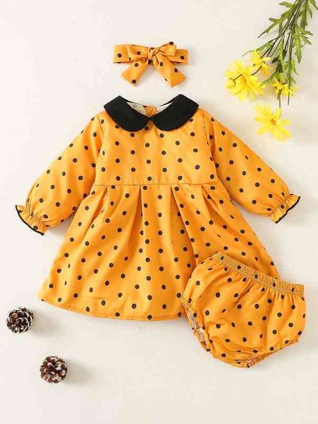 baby peter pan collar polka dot print flounce sleeve dress & shorts & headband she, White
baby peter pan collar polka dot print flounce sleeve dress & shorts & headband she, White
