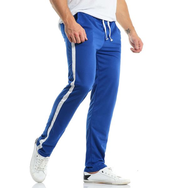 casual autumn new style tight striped sports straight pants men's f154, Black