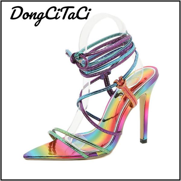 sandals dongcitaci summer women ankle strapped pointed toe high heel cross strap mixed colors fashion design shoes, Black
sandals dongcitaci summer women ankle strapped pointed toe high heel cross strap mixed colors fashion design shoes, Black