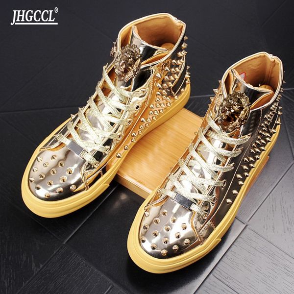 new golden rivet boots shoes for men leather loafers mens shoe with thick low rivets casual board high height zapatos sapatos p5, Black
new golden rivet boots shoes for men leather loafers mens shoe with thick low rivets casual board high height zapatos sapatos p5, Black