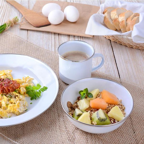 dishes & plates three-piece enamel tableware coffee mug tea cup bowl dish and plate anti-broken outdoor camping hiking traveling portable se
dishes & plates three-piece enamel tableware coffee mug tea cup bowl dish and plate anti-broken outdoor camping hiking traveling portable se