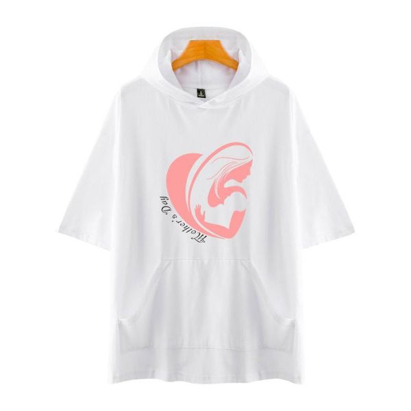 women's t-shirt mothers day printing women men's hooded t-shirts short sleeve streetwear solid color plus size clothes summer, White
women's t-shirt mothers day printing women men's hooded t-shirts short sleeve streetwear solid color plus size clothes summer, White