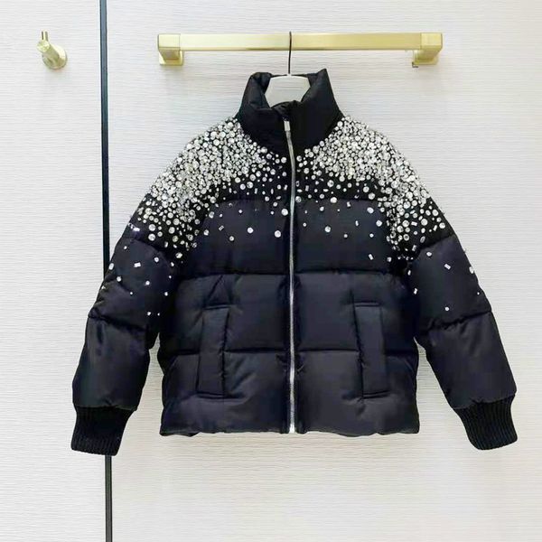 2020 thick warm winter parka jacket women luxury diamonds beaded puffer coat women high neck zipper up black bubble coat jackets, Black;brown
2020 thick warm winter parka jacket women luxury diamonds beaded puffer coat women high neck zipper up black bubble coat jackets, Black;brown