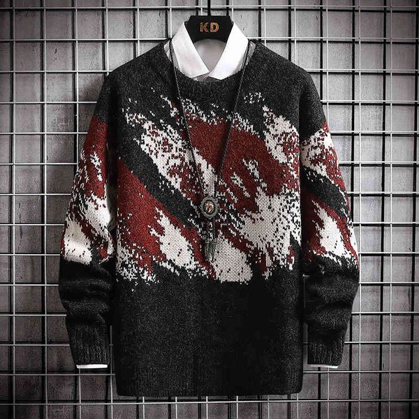 men's sweaters hip hop printed sweater, thick fashionable christmas sweater, 2021 men's warm sweater, White;black
men's sweaters hip hop printed sweater, thick fashionable christmas sweater, 2021 men's warm sweater, White;black