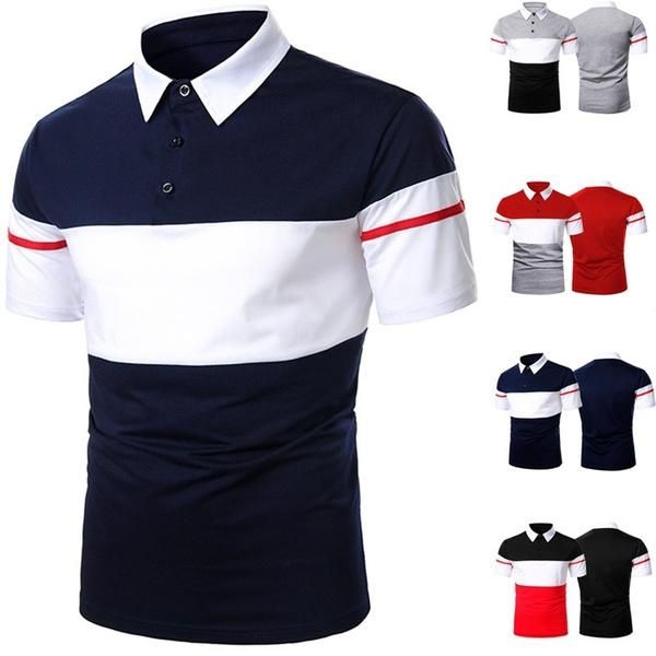 men's polos zogaa summer shirt casual fashion 4 color contrast personality lapel t-shirt male business boutique s-2xl, White;black
men's polos zogaa summer shirt casual fashion 4 color contrast personality lapel t-shirt male business boutique s-2xl, White;black