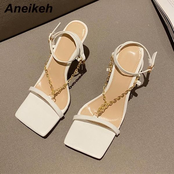 sandals aneikeh 2021 women's shoes summer open pu fashion t-tied thin heels party shallow chain buckle strap solid sweet, Black
sandals aneikeh 2021 women's shoes summer open pu fashion t-tied thin heels party shallow chain buckle strap solid sweet, Black