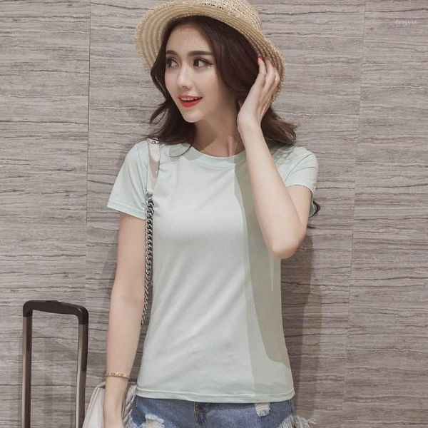 women's t-shirt 2021 women shirt 8 style cotton yellow short sleeve, White
