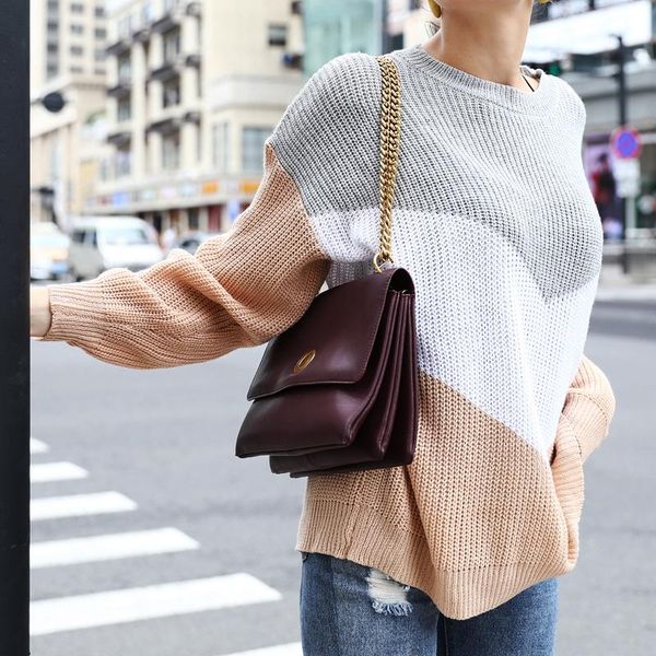 women's sweaters autumn women winter pullover 2021 jumpers knitted clothes stitching loose striped knit sweater pullov, White;black
women's sweaters autumn women winter pullover 2021 jumpers knitted clothes stitching loose striped knit sweater pullov, White;black