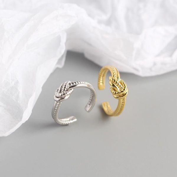 cluster rings knotted gold ring 925 sterling silver geometric lines adjustable personality rope open rins for women fashion jewelry, Golden;silver
cluster rings knotted gold ring 925 sterling silver geometric lines adjustable personality rope open rins for women fashion jewelry, Golden;silver