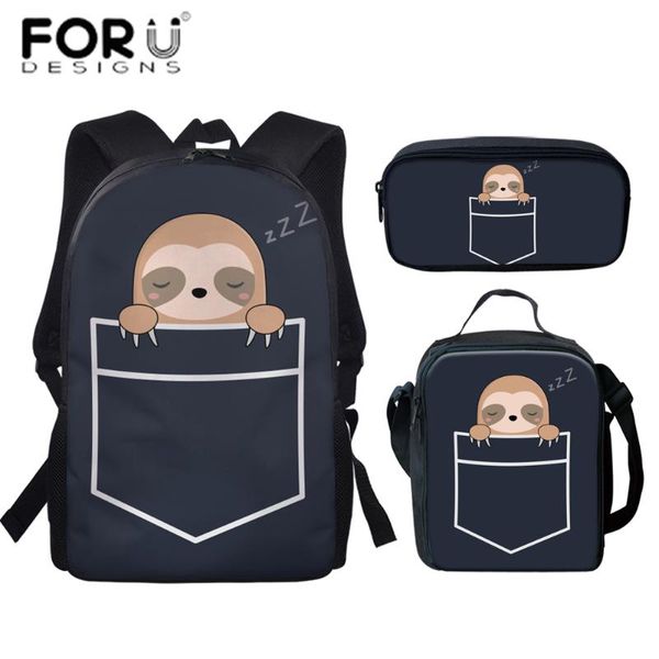 school bags forudesigns cartoon sloth for kids 3pcs/set backpack children shoulder bookbag teenager students satchel 2021
school bags forudesigns cartoon sloth for kids 3pcs/set backpack children shoulder bookbag teenager students satchel 2021