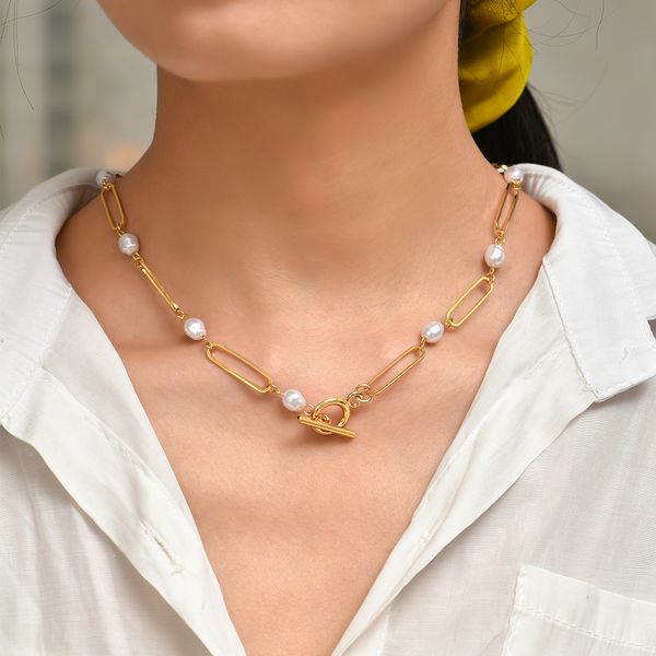 minimalist gold link splicing pearl necklace women simple fashion toggle clasp choker necklace collar statement jewelry, Golden;silver
minimalist gold link splicing pearl necklace women simple fashion toggle clasp choker necklace collar statement jewelry, Golden;silver