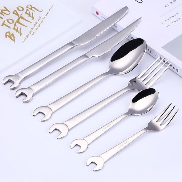 forks 6pcs/lot creative wrench shape 304 stainless steel dinner knife tea fork coffee spoon dinnerware set cutlery kitchen utensils
forks 6pcs/lot creative wrench shape 304 stainless steel dinner knife tea fork coffee spoon dinnerware set cutlery kitchen utensils