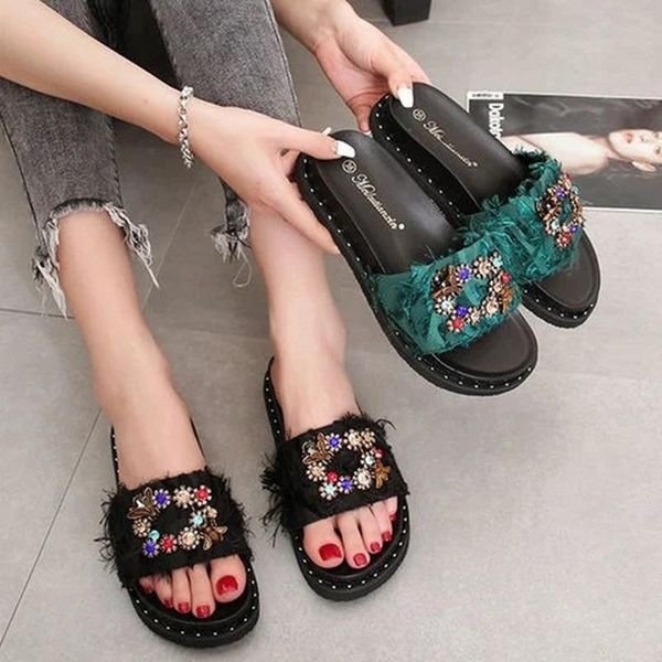 slippers women summer beach flats shoes woman slides outdoor plus size bohemia shiny crystal sandalias mujer sapato femininod768, Black
slippers women summer beach flats shoes woman slides outdoor plus size bohemia shiny crystal sandalias mujer sapato femininod768, Black