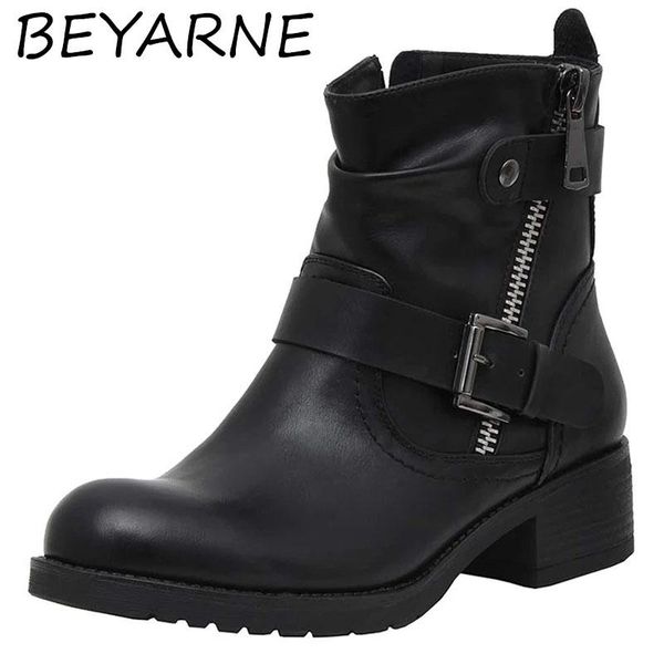 sandals beyarne women's martan boots british style retro side zipper belt buckle ankle booties soft surface four seasons plus size, Black
sandals beyarne women's martan boots british style retro side zipper belt buckle ankle booties soft surface four seasons plus size, Black