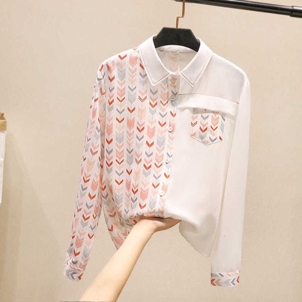 women's blouses & shirts women fashion long sleeve turn down collar office chiffon print shirt casual plus size blusas femininas y263, White
women's blouses & shirts women fashion long sleeve turn down collar office chiffon print shirt casual plus size blusas femininas y263, White