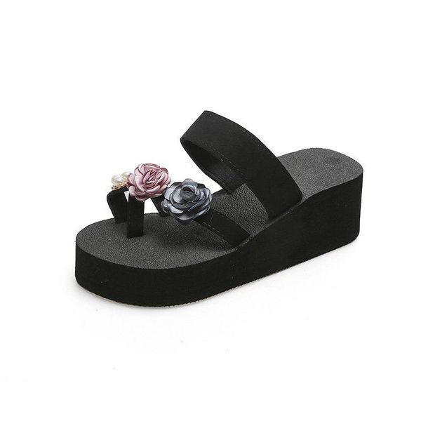 slippers ladies casual fashion all-match flower embellishment sweet set toe wedges with thick sole outdoor women's, Black
slippers ladies casual fashion all-match flower embellishment sweet set toe wedges with thick sole outdoor women's, Black