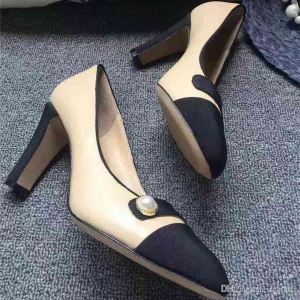 claasic women high heel shoes european brand patchwork fashion designer spring falls pearl beaded chunky heels, Black
claasic women high heel shoes european brand patchwork fashion designer spring falls pearl beaded chunky heels, Black