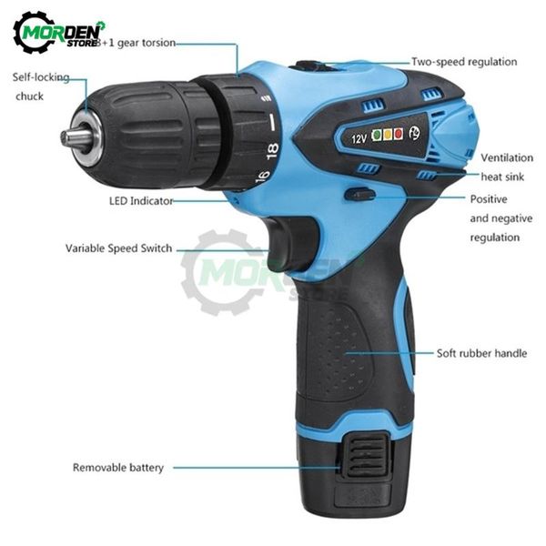 professiona electric drills 12v drill double speed cordless rechargeable lithium battery screwdriver power tool
professiona electric drills 12v drill double speed cordless rechargeable lithium battery screwdriver power tool