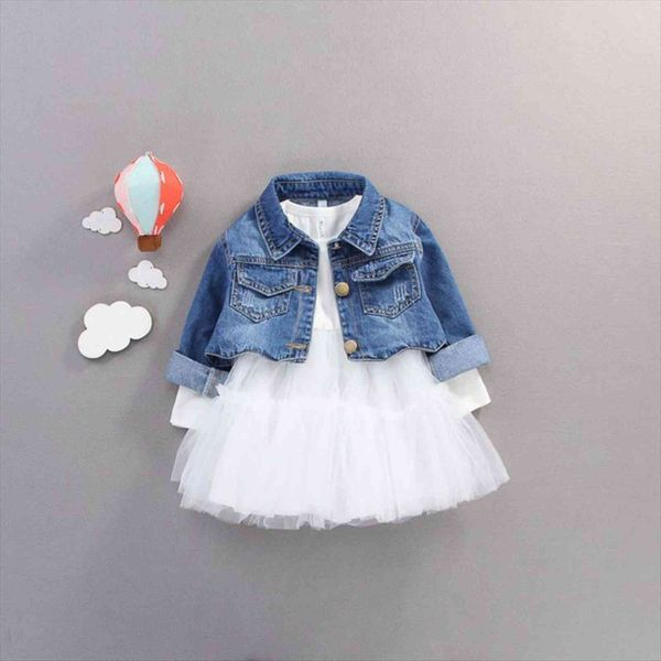 fashion kid girls denim mesh dress toddler princess outifts 0 3 years 2 pcs set jacket, White
fashion kid girls denim mesh dress toddler princess outifts 0 3 years 2 pcs set jacket, White