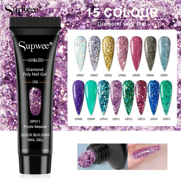 nail gel supwee 15ml poly glitter extensions semi permanent all for manicure builder soak off nails, Red;pink
nail gel supwee 15ml poly glitter extensions semi permanent all for manicure builder soak off nails, Red;pink