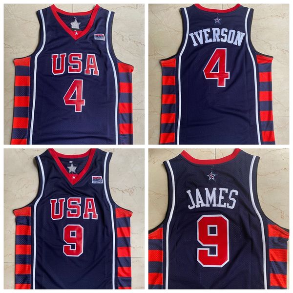 mens vintage 4 allen iverson jersey 9 lebron james 2004 olympic team dream basketball jerseys home blue nation stitched shirts s, Black
mens vintage 4 allen iverson jersey 9 lebron james 2004 olympic team dream basketball jerseys home blue nation stitched shirts s, Black