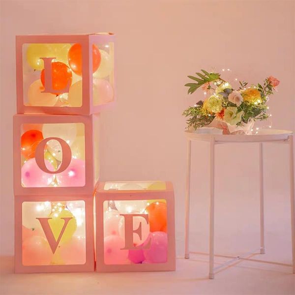 4 pcs transparent balloons boxes decor with letters, love design,for bridal showers birthday party decorations backdrop
4 pcs transparent balloons boxes decor with letters, love design,for bridal showers birthday party decorations backdrop