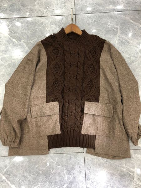 2021 new thick wool coat patchwork pullovers o neck jacket loose draw rope fake two sweaters women mlj5, White;black
2021 new thick wool coat patchwork pullovers o neck jacket loose draw rope fake two sweaters women mlj5, White;black