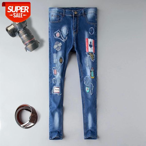 Patch Jeans Men Skinny Casual Cotton Classic Ripped Denim For Men Straight Slim Fit Plus Size distressed Harajuku Biker Jean #O04W, Blue
Patch Jeans Men Skinny Casual Cotton Classic Ripped Denim For Men Straight Slim Fit Plus Size distressed Harajuku Biker Jean #O04W, Blue