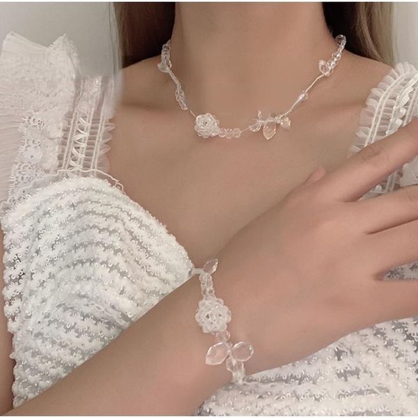 chains retro crystal flower necklace elegant light luxury niche clavicle chain transparent for women jewelry, Silver
chains retro crystal flower necklace elegant light luxury niche clavicle chain transparent for women jewelry, Silver