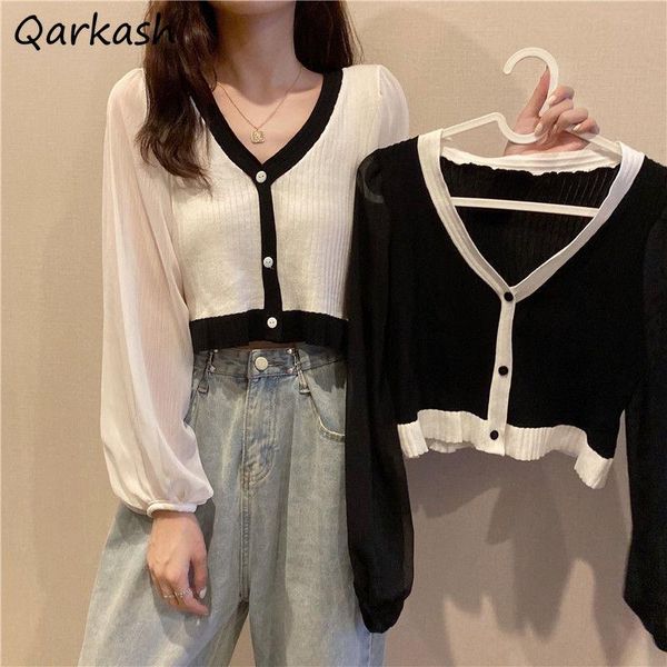 women's knits & tees cardigan women patchwork tender slim college all-match sweater daily outerwear chic korean fashion elegant long sl, White
women's knits & tees cardigan women patchwork tender slim college all-match sweater daily outerwear chic korean fashion elegant long sl, White