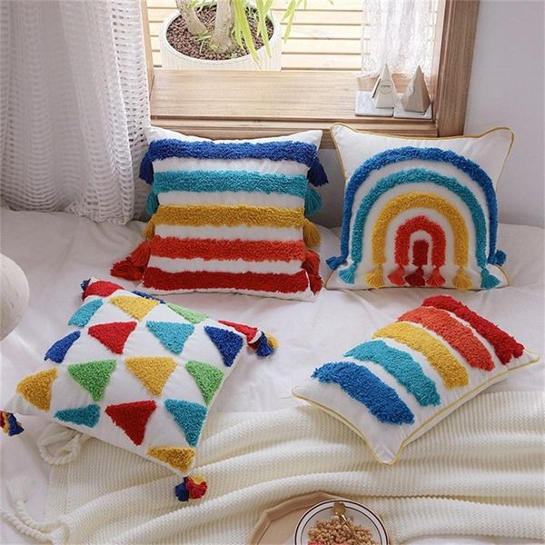 cushion/decorative pillow 45x45cm luxury throw cover beige tassel handmade cushion rainbow flocked livingroom decorative sofa bag
cushion/decorative pillow 45x45cm luxury throw cover beige tassel handmade cushion rainbow flocked livingroom decorative sofa bag