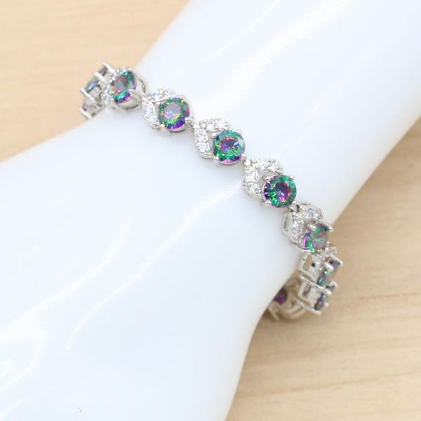 link, chain dubai rainbow zirconia silver color bracelet for women birthday 9 colors available wedding jewelry party gift 20cm, Black
link, chain dubai rainbow zirconia silver color bracelet for women birthday 9 colors available wedding jewelry party gift 20cm, Black