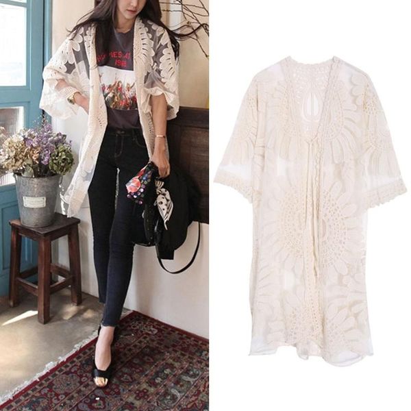 jackets beach cover up floral embroidery bikini swimwear women robe cardigan bathingsuit, Blue;gray
jackets beach cover up floral embroidery bikini swimwear women robe cardigan bathingsuit, Blue;gray