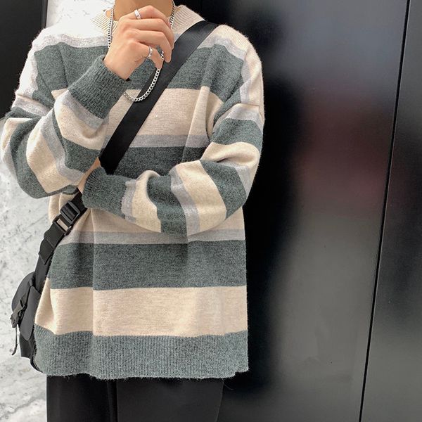 2021 new korean striped sweater men's warm fashion casual o-neck knitted pullover men loose winter knitting sweaters mens clothes -xl, White;black
2021 new korean striped sweater men's warm fashion casual o-neck knitted pullover men loose winter knitting sweaters mens clothes -xl, White;black