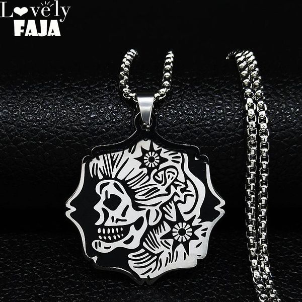 pendant necklaces 2021 fashion gothic skull stainless steel chain necklace for men/women black enamel jewelry gift joyeria n3202s03, Silver
pendant necklaces 2021 fashion gothic skull stainless steel chain necklace for men/women black enamel jewelry gift joyeria n3202s03, Silver
