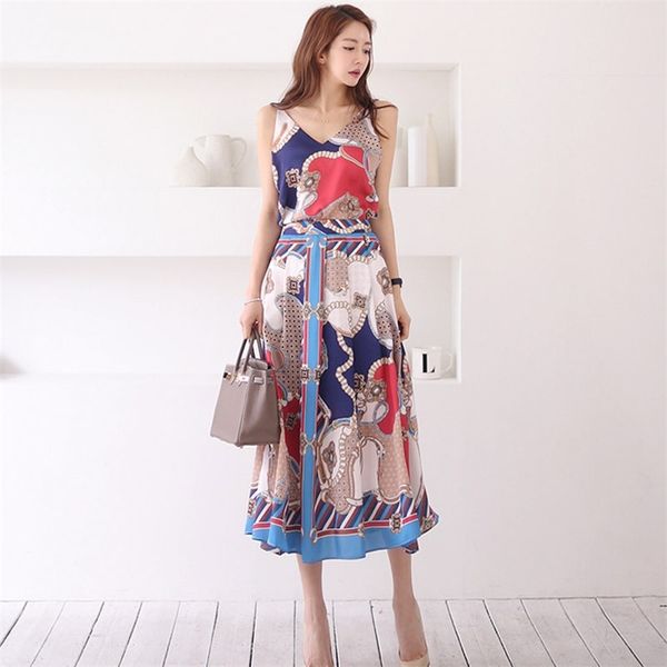 casual women summer two pieces set elegant chain print sleeveless tank and a line midi skirt suits for party beach 2 pcs 210603, White
casual women summer two pieces set elegant chain print sleeveless tank and a line midi skirt suits for party beach 2 pcs 210603, White
