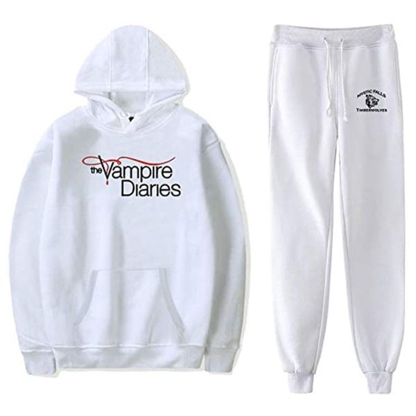 women's two piece pants 2021 the vampire diaries hoodie sweatshirt sweatpants suit casual shirt trousers sets clothes bottom pullover, White
women's two piece pants 2021 the vampire diaries hoodie sweatshirt sweatpants suit casual shirt trousers sets clothes bottom pullover, White