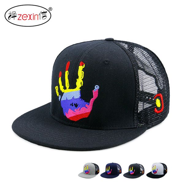 hip colorful palm print embroidered baseball cap men's bboy hip hop flat edge net hat, Blue;gray
hip colorful palm print embroidered baseball cap men's bboy hip hop flat edge net hat, Blue;gray
