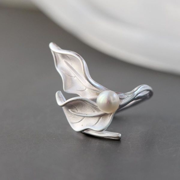 cluster rings authentic 925 sterling silver women open adjustable leafage ring natural pearl retro fashion tide flow jewellery, Golden;silver
cluster rings authentic 925 sterling silver women open adjustable leafage ring natural pearl retro fashion tide flow jewellery, Golden;silver