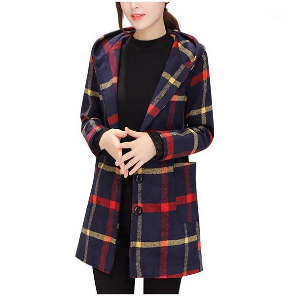korean style all-match hooded 2021 fashion autumn winter women long sleeve plaid lapel woolen coat female loose thick warm1, Black;brown
korean style all-match hooded 2021 fashion autumn winter women long sleeve plaid lapel woolen coat female loose thick warm1, Black;brown
