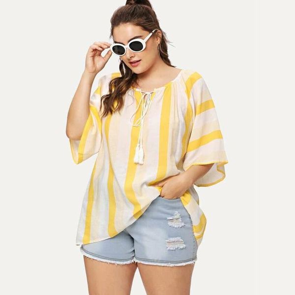 women's blouses & shirts plus size women summer casual blouse hole o neck three quarter sleeve striped print boho beach loose ladies tu, White
women's blouses & shirts plus size women summer casual blouse hole o neck three quarter sleeve striped print boho beach loose ladies tu, White